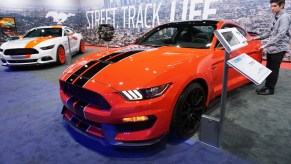 Ford Shelby GT350 Mustang is seen during the official opening ceremony of Los Angeles Auto show