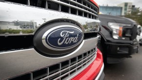 A close up image of the Ford logo