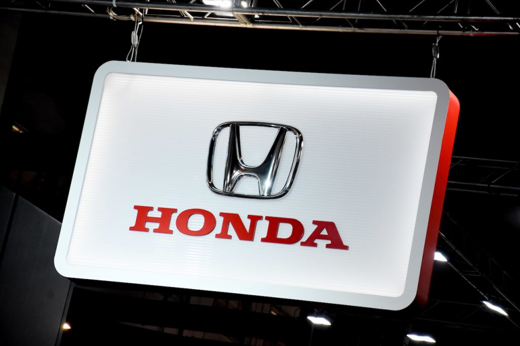 A close up image of the Honda logo.