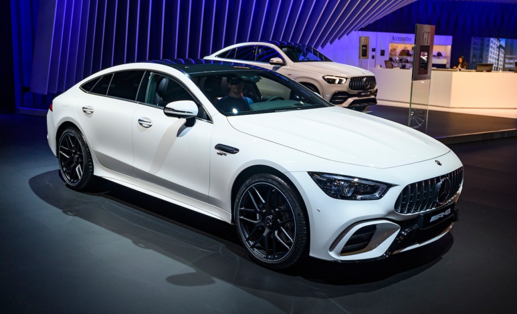 The Mercedes-AMG GT is a four-door version of the GT sportscar.