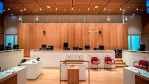 An image of the inside of a court room.