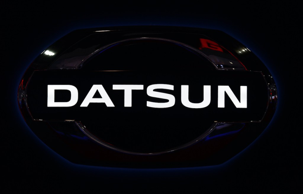 A close up image of the Datsun logo.