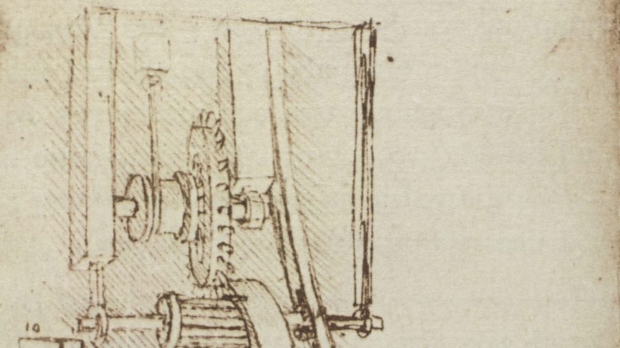 Drawing of a Gear System by Leonardo da Vinci