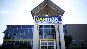 The front of a CarMax dealership