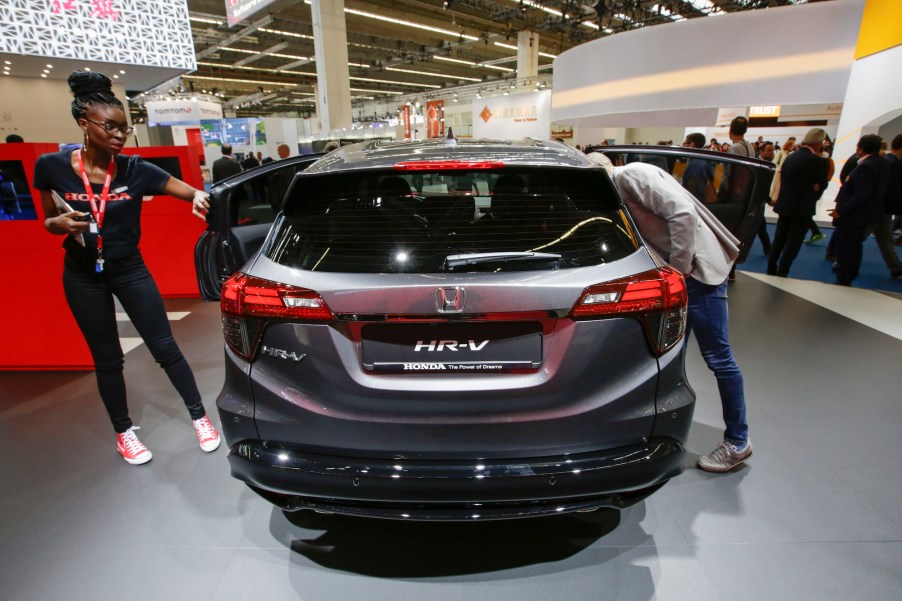 The Japanese car manufacturer Honda displays the Honda HR-V crossover SUV at the 2019 Internationale Automobil-Ausstellung