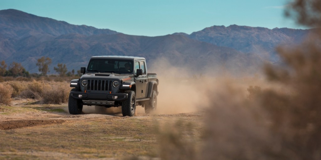The Jeep Gladiator is a pickup truck version of the Wrangler.