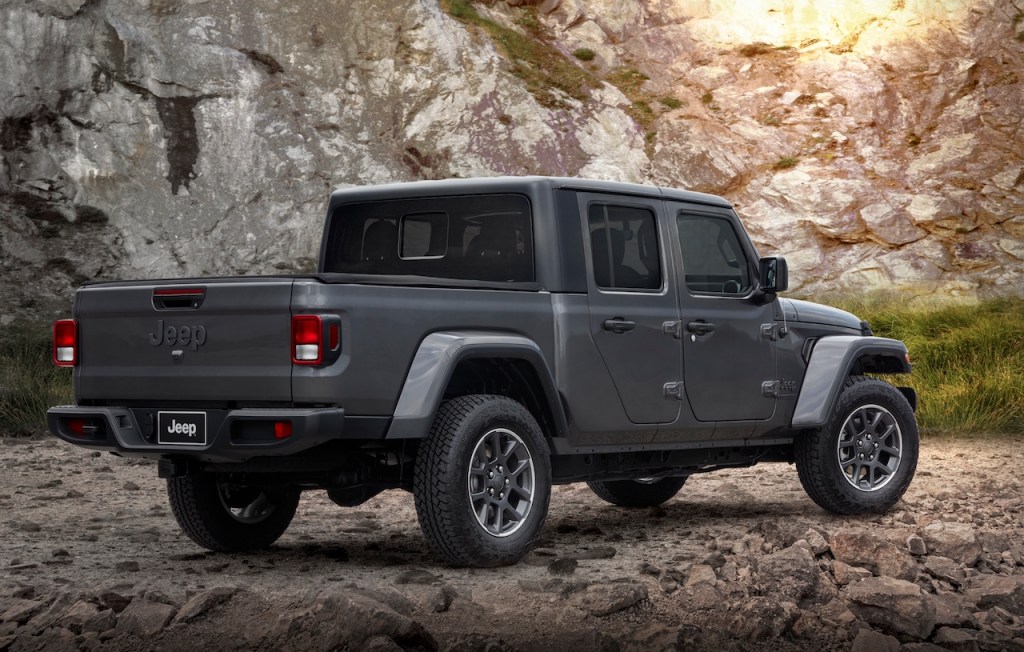 The Jeep Gladiator is a pickup truck version of the Wrangler.