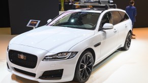 Jaguar XF Sportbrake on display at an auto show