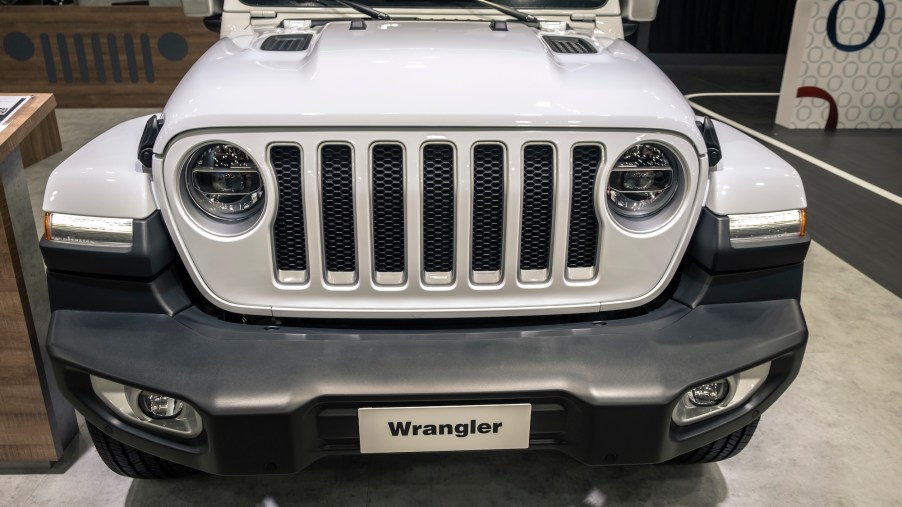 A new model Wrangler of the car manufacturer Jeep seen during the event