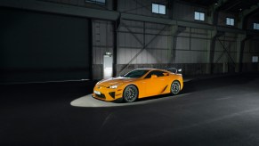 The Lexus LFA is a carbon-fiber bodied Japanese V10 supercar.