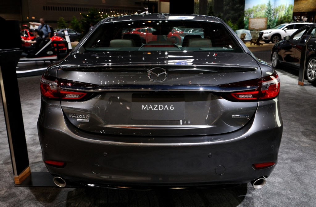 A Mazda6 on display at an auto show