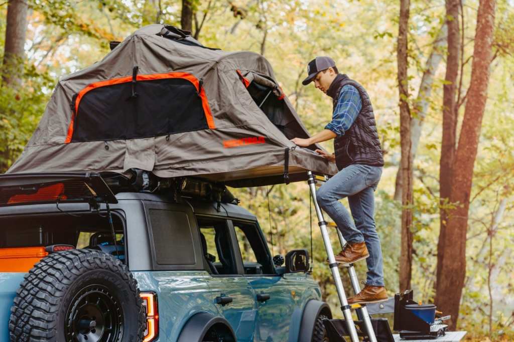 2021 Ford Bronco Overland Concept with tent and ladder
