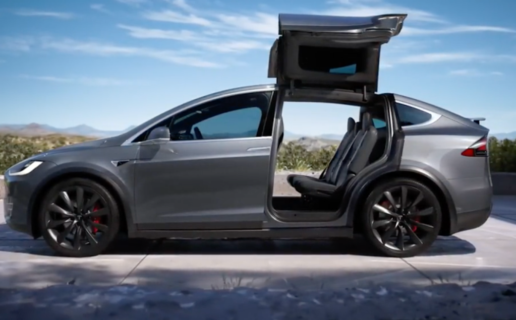 Tesla Model X with doors open