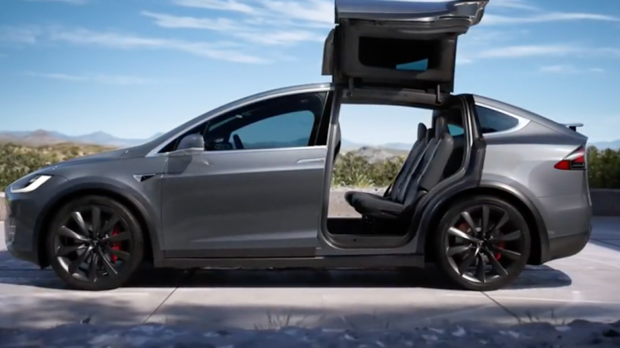 Tesla Model X with doors open