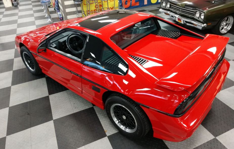 An overhead picture of the last Pontiac Fiero ever built.