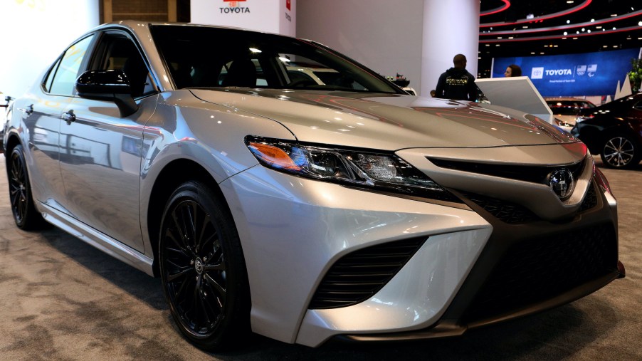 2020 Toyota Camry Hybrid is on display at the 112th Annual Chicago Auto Show