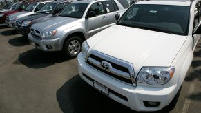 Toyota SUVs for sale at a car dealership