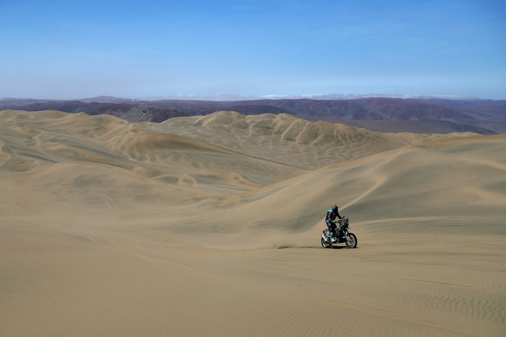 2019 Dakar Rally on San Juan de Marcona, Peru | Getty Images Kawasaki KLR 650