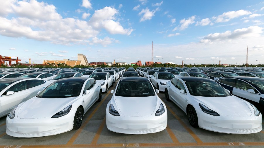 Tesla Model 3 vehicles which will be exported to Europe