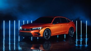 An image of the 2022 Honda Civic Prototype in a studio.