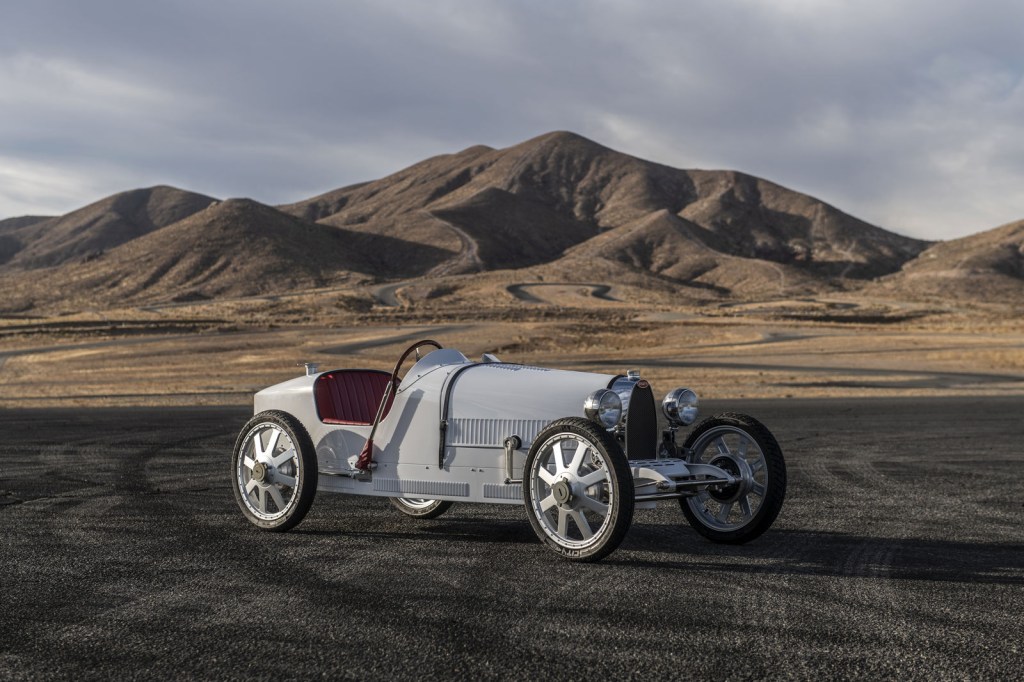 An image of the Bugatti Baby II outdoors in California.