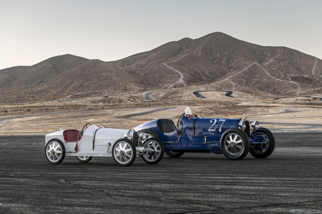 An image of the Bugatti Baby II outdoors in California with a Type 35