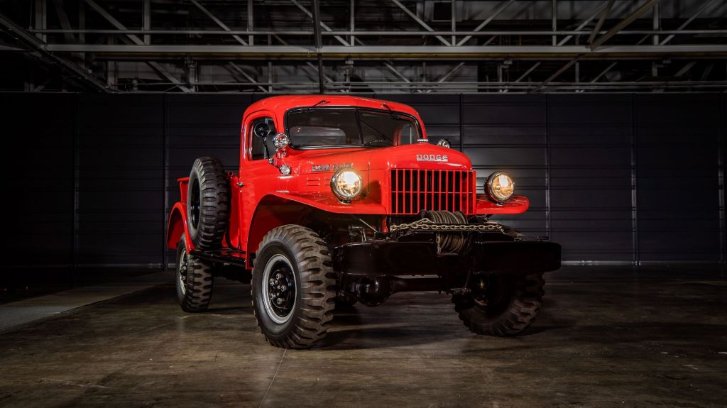 A red 1946 Dodge Power Wagon