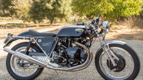 A black-tanked 1968 Egli-Vincent by Godet