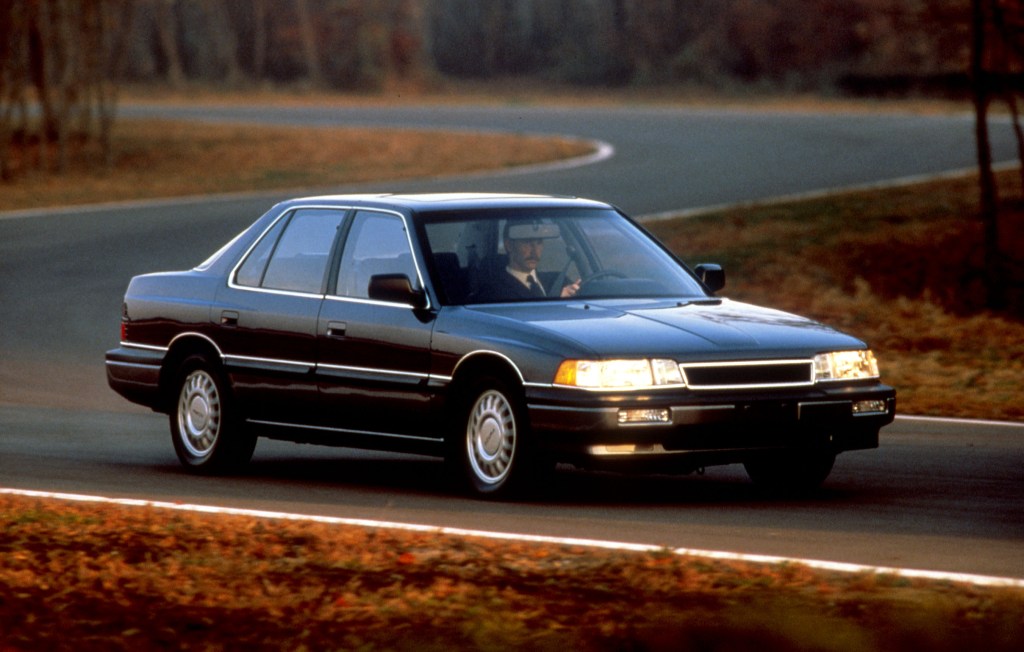 A black 1986 Acura Legend