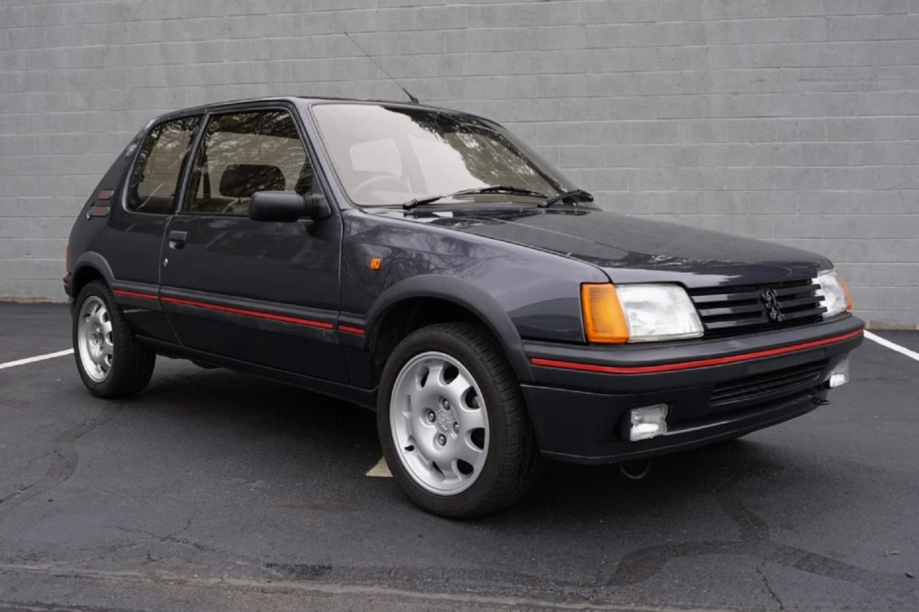 A gray 1988 Peugeot 205 GTI 1.9