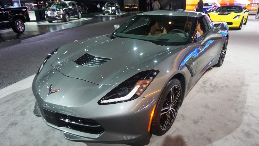 A Chevy Corvette is seen during Auto show at the LA Convention center in Los Angeles on November 18, 2015.