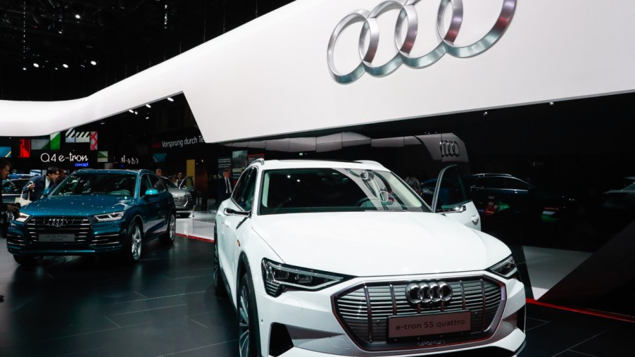 A 2019 Audi Q5 on display at an auto show