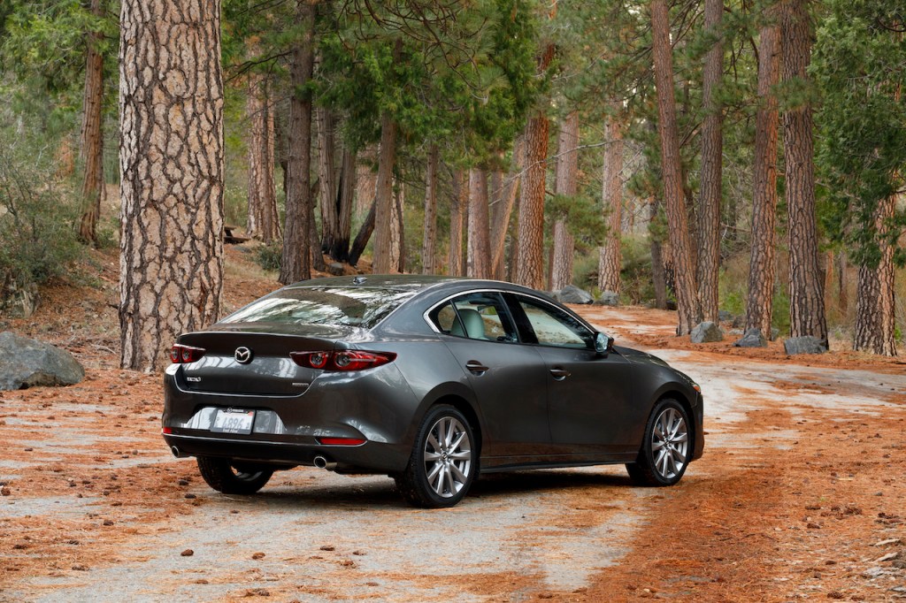 A photo of the Mazda3 outdoors.