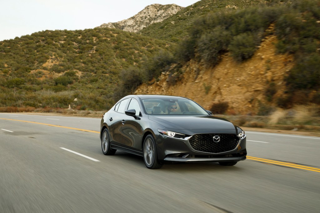 A photo of the Mazda3 outdoors.