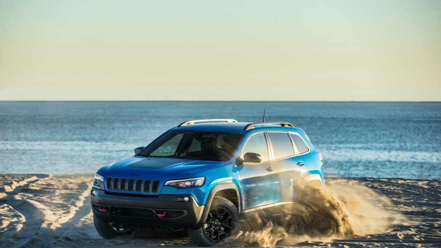 2021 Jeep® Cherokee Trailhawk in the sand