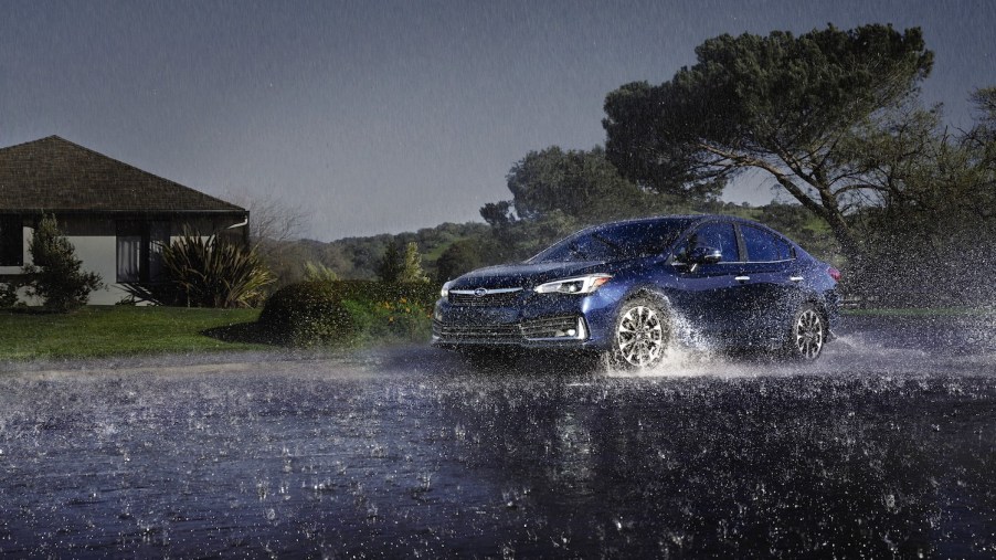2021 Subaru Impreza in the rain