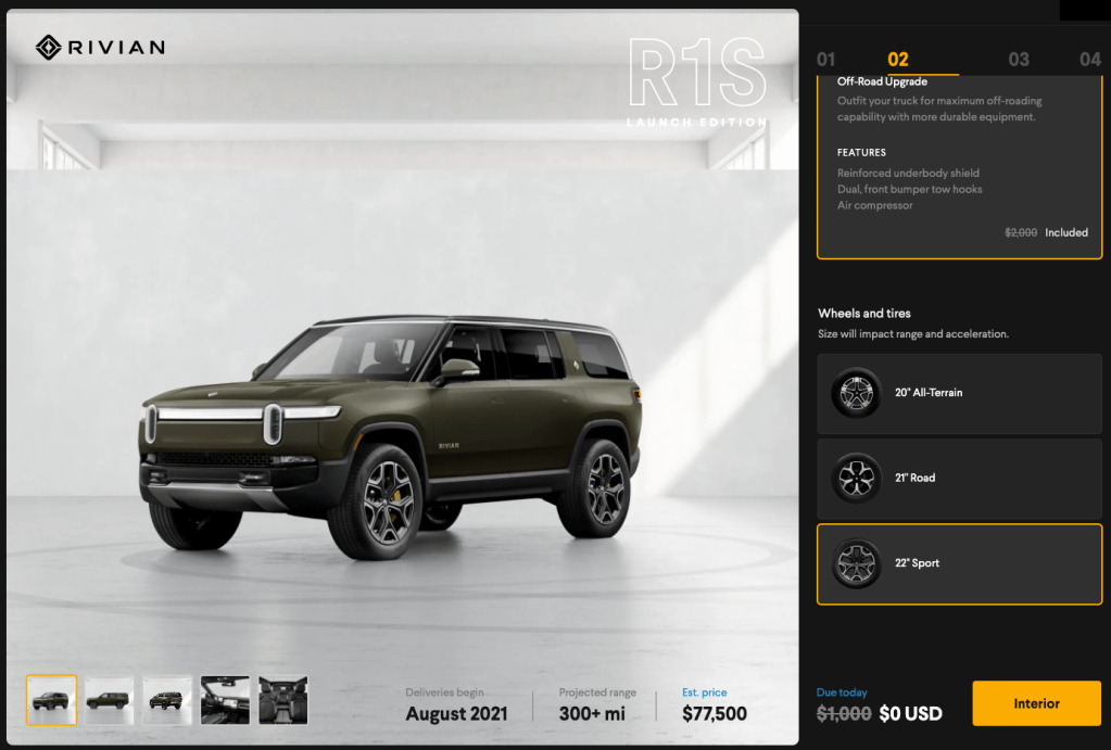 Launch green paint color for the Rivian R1S