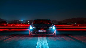 A photo of the 2021 Audi RS e-tron GT on a track.