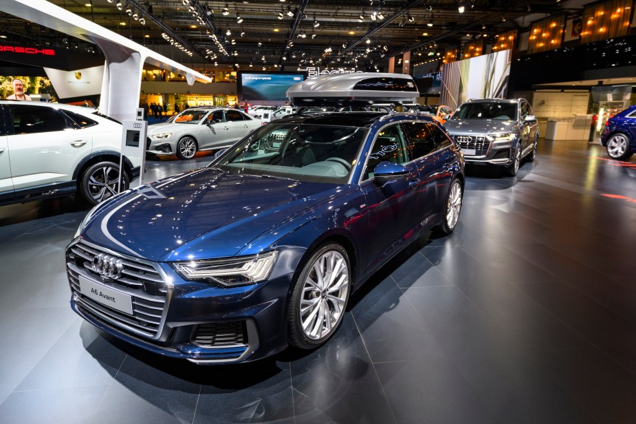 Audi A6 Avant station wagon on display at Brussels Expo