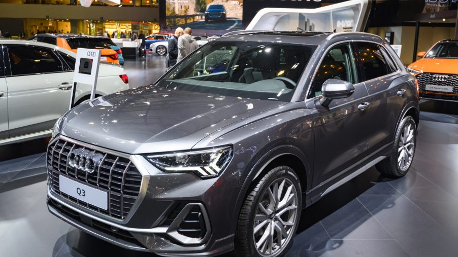Audi Q3 compact luxury SUV on display at Brussels Expo