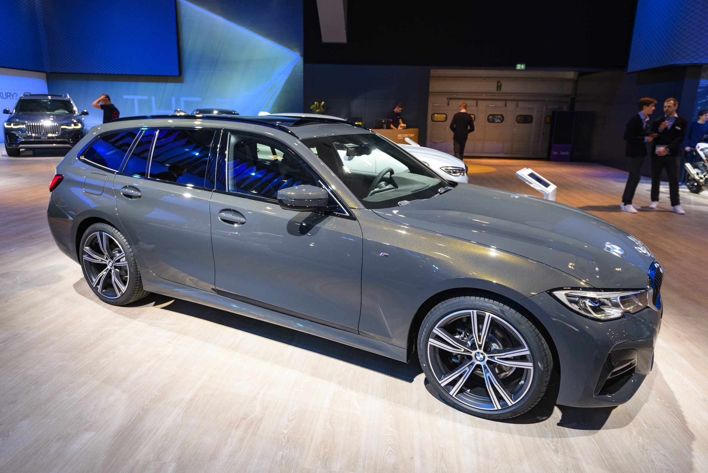 BMW 3 Series Touring station wagon on display at Brussels Expo