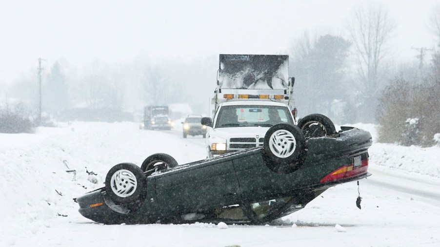 Car crash in snow