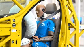 An image of a crash test dummy used for vehicle testing.