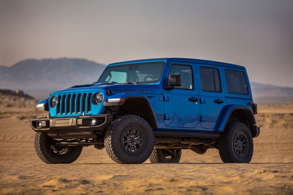A photo of the 2021 Jeep Wrangler Rubicon 392 on the road.