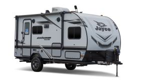 A stock photo of the Jay Feather Micro Trailer.