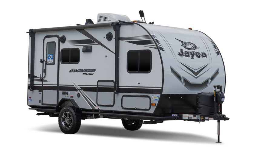 A stock photo of the Jay Feather Micro Trailer.