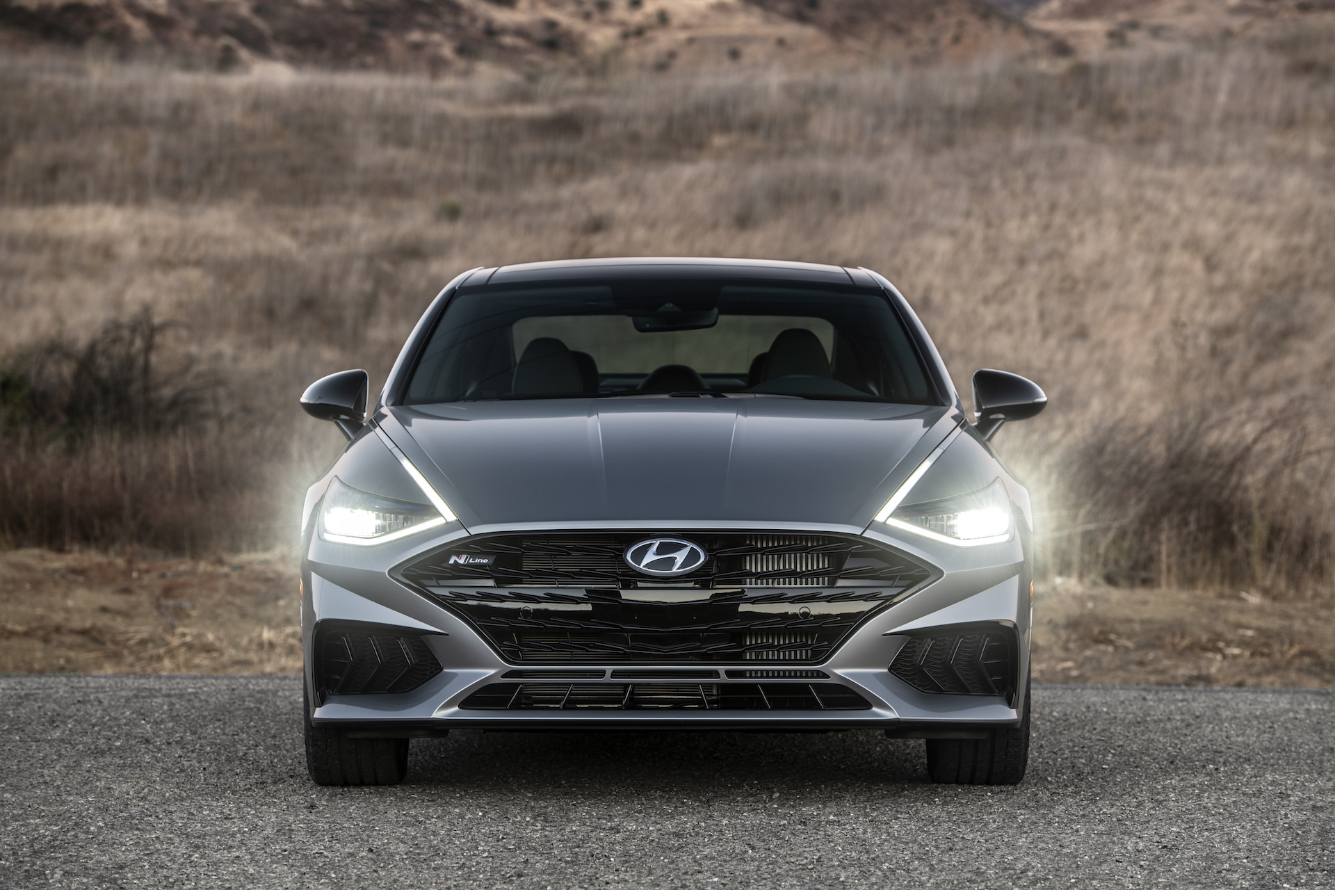 A photo of the 2021 Hyundai Sonata N Line outdoors.