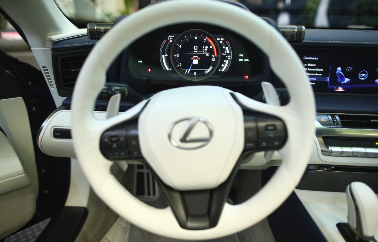 A Lexus car seen from the drivers seat
