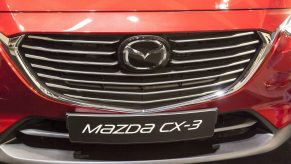 The Mazda CX-3 on display at an automotive show in Germany.