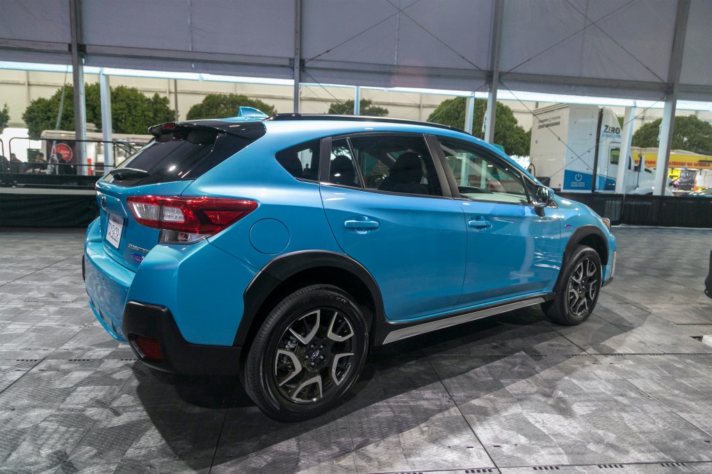 The Subaru Crosstrek plug-ing hybrid is shown at AutoMobility LA